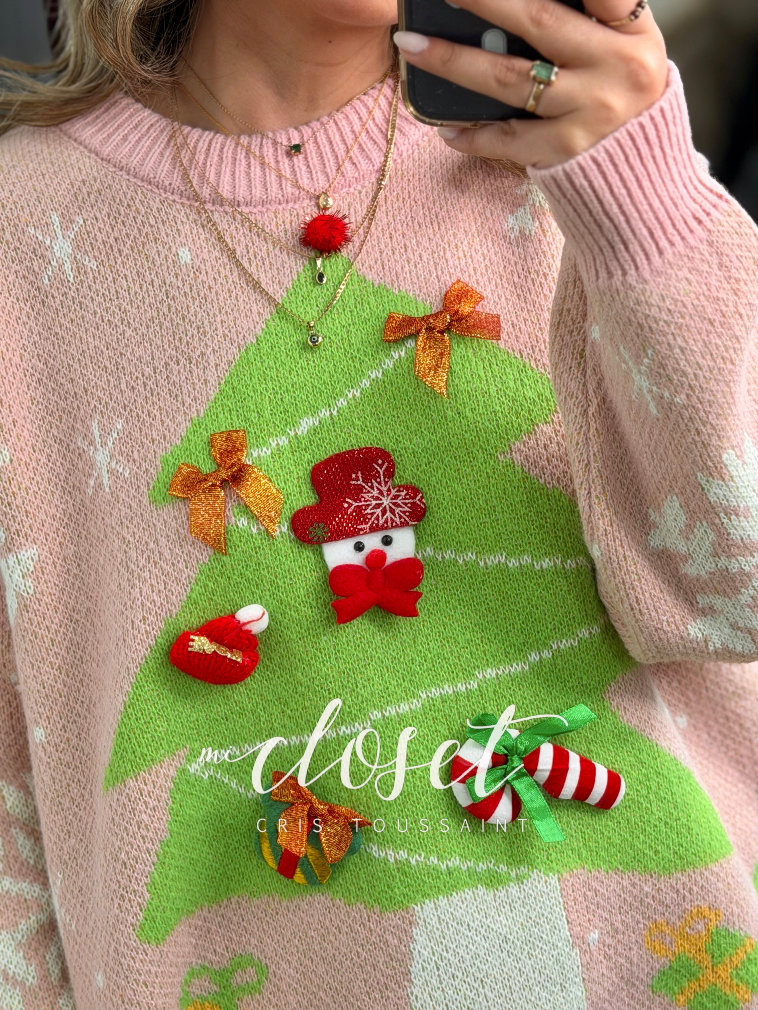 SWEATER NAVIDEÑO CON ACCESORIOS EN 3D