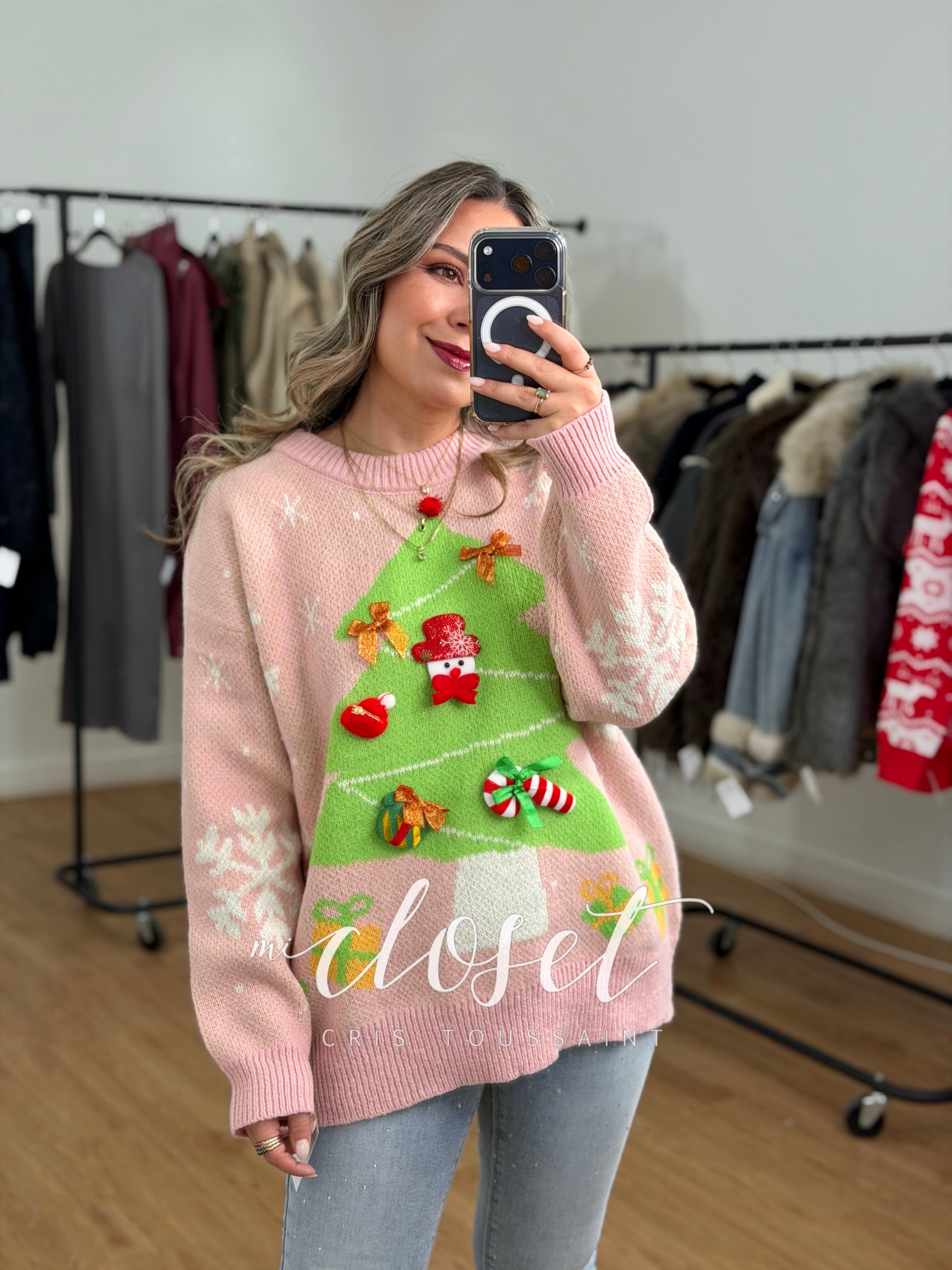 SWEATER NAVIDEÑO CON ACCESORIOS EN 3D