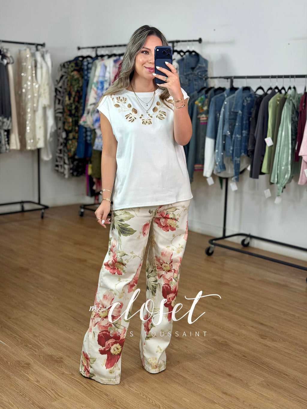 JEANS STRETCH RECTOS, ESTAMPADO