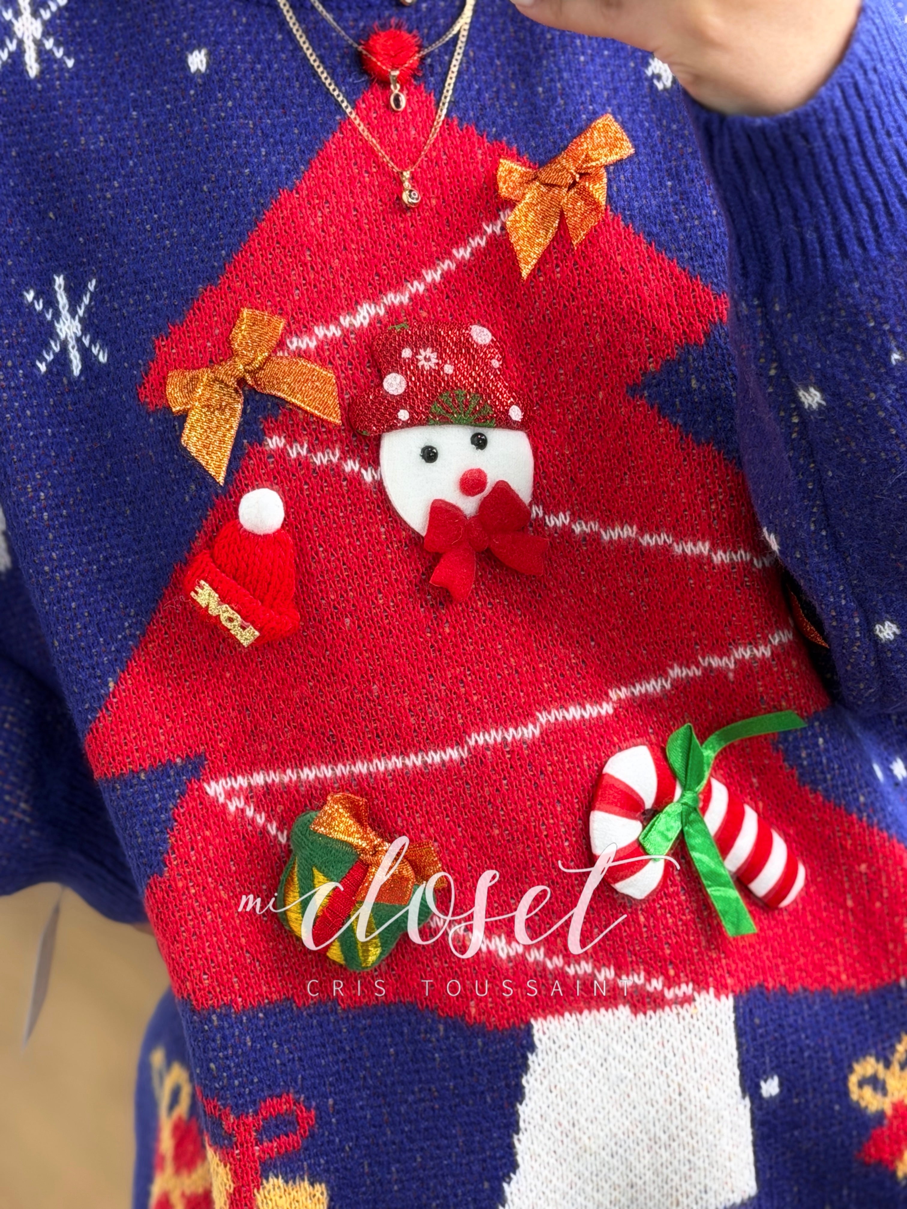 SWEATER NAVIDEÑO CON ACCESORIOS EN 3D