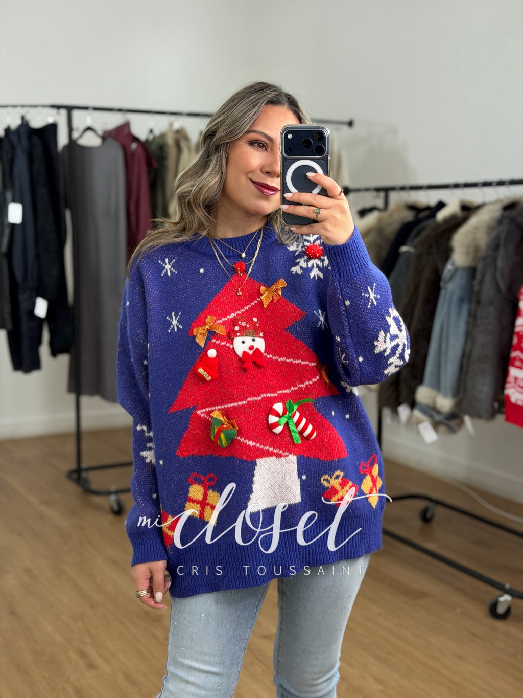 SWEATER NAVIDEÑO CON ACCESORIOS EN 3D