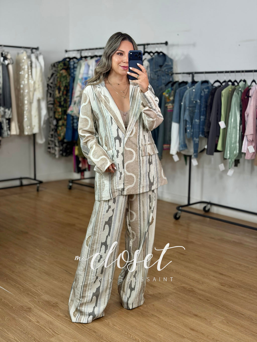 CONJUNTO LIGERO TIPO LINO PANTALÓN Y TIPO BLAZER