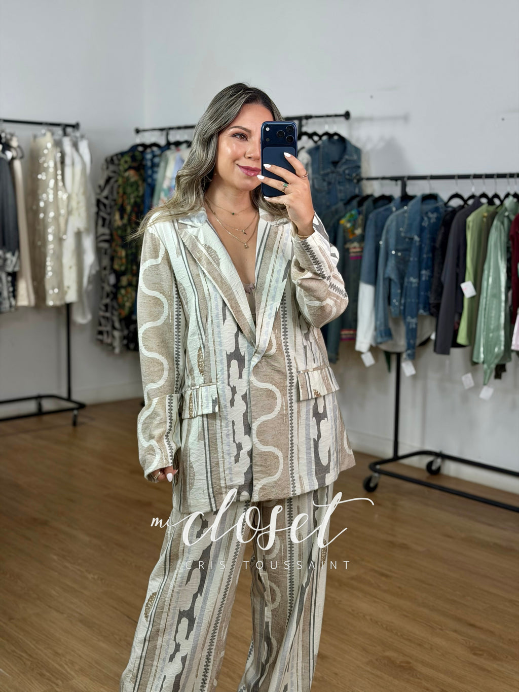 CONJUNTO LIGERO TIPO LINO PANTALÓN Y TIPO BLAZER
