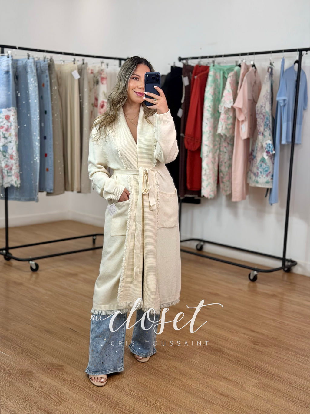 MAXI SWEATER STRETCH SÚPER SUAVE CON CINTA AJUSTABLE