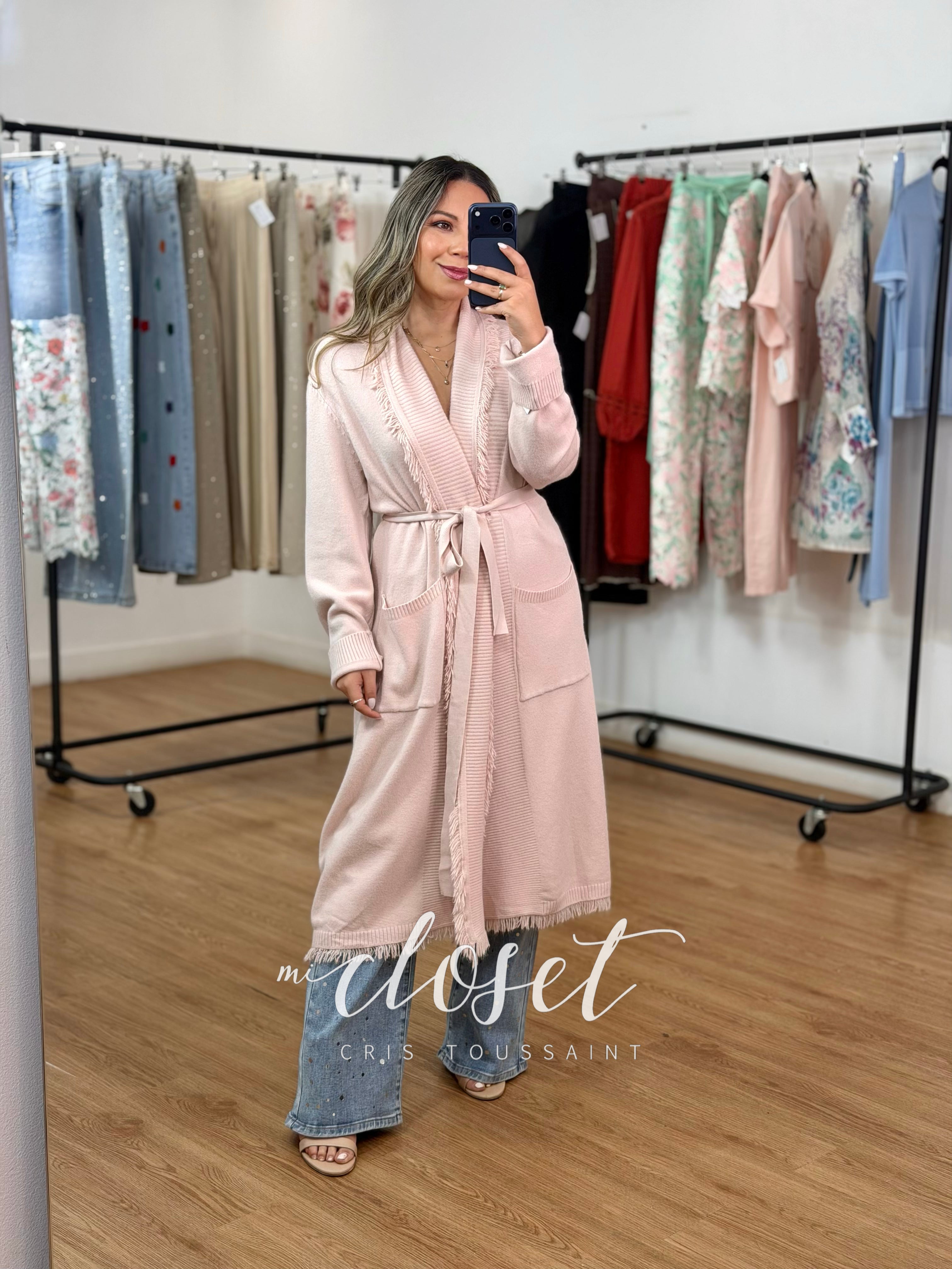 MAXI SWEATER STRETCH SÚPER SUAVE CON CINTA AJUSTABLE
