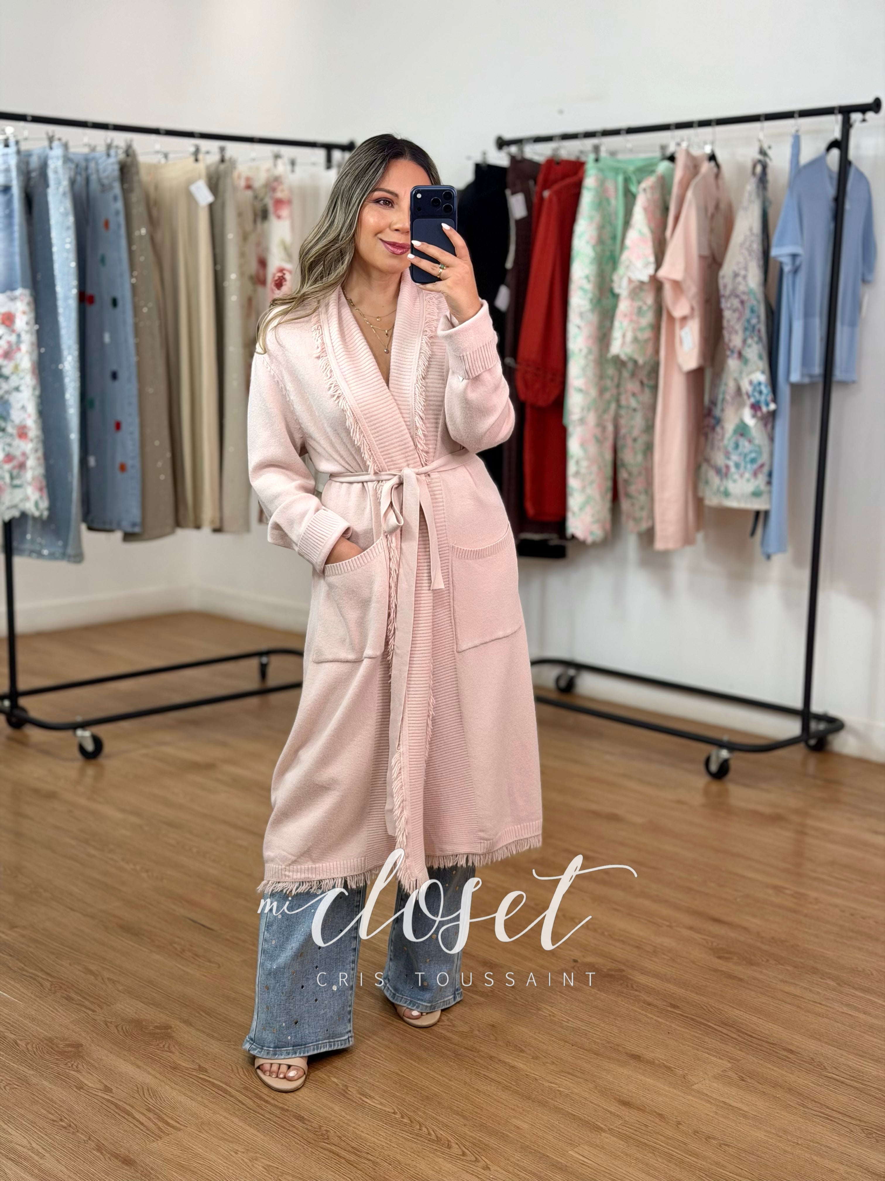 MAXI SWEATER STRETCH SÚPER SUAVE CON CINTA AJUSTABLE