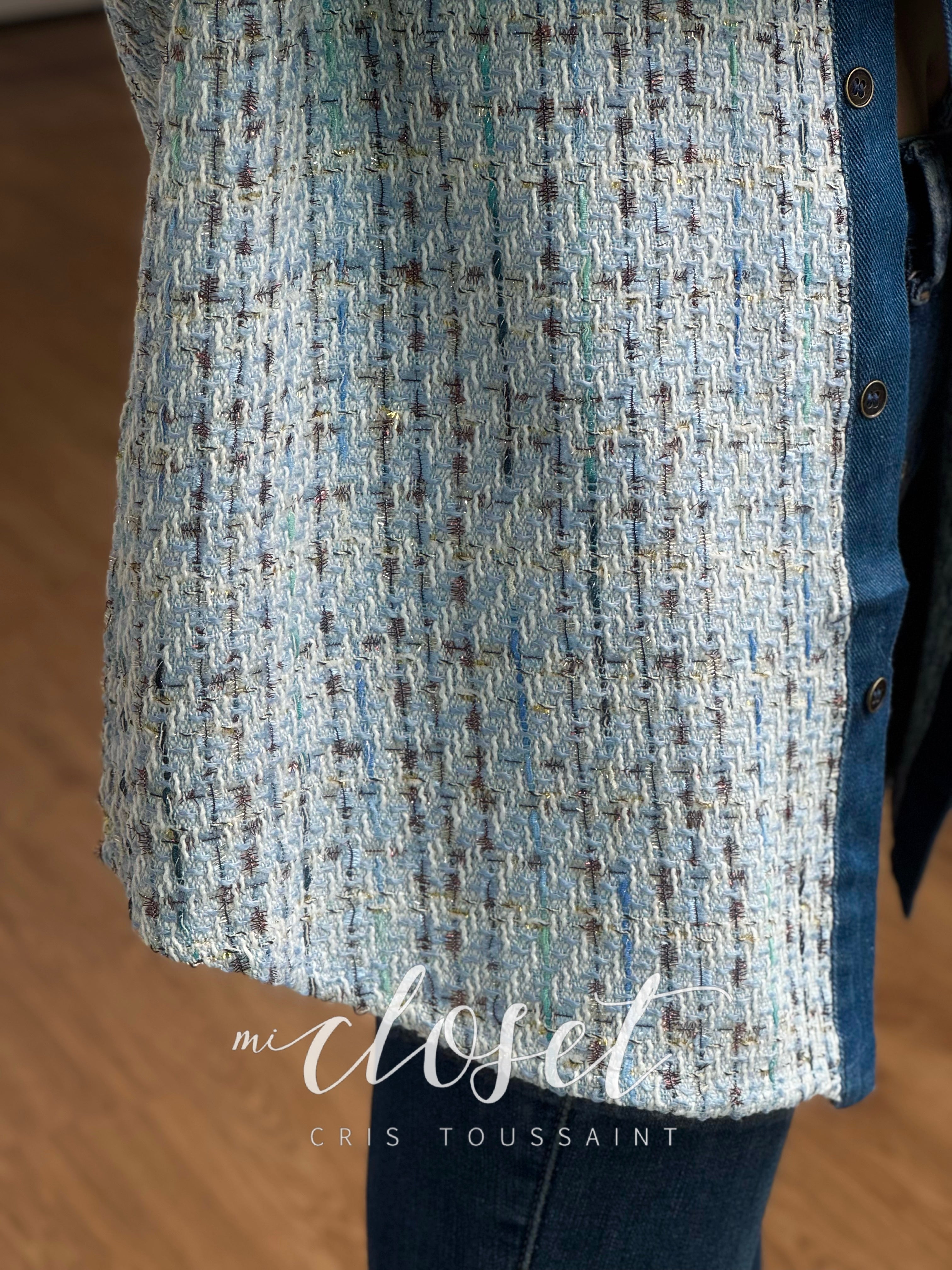 CAMISOLA DOBLE TEXTURA TIPO TWEED CON HILOS BRILLOSOS