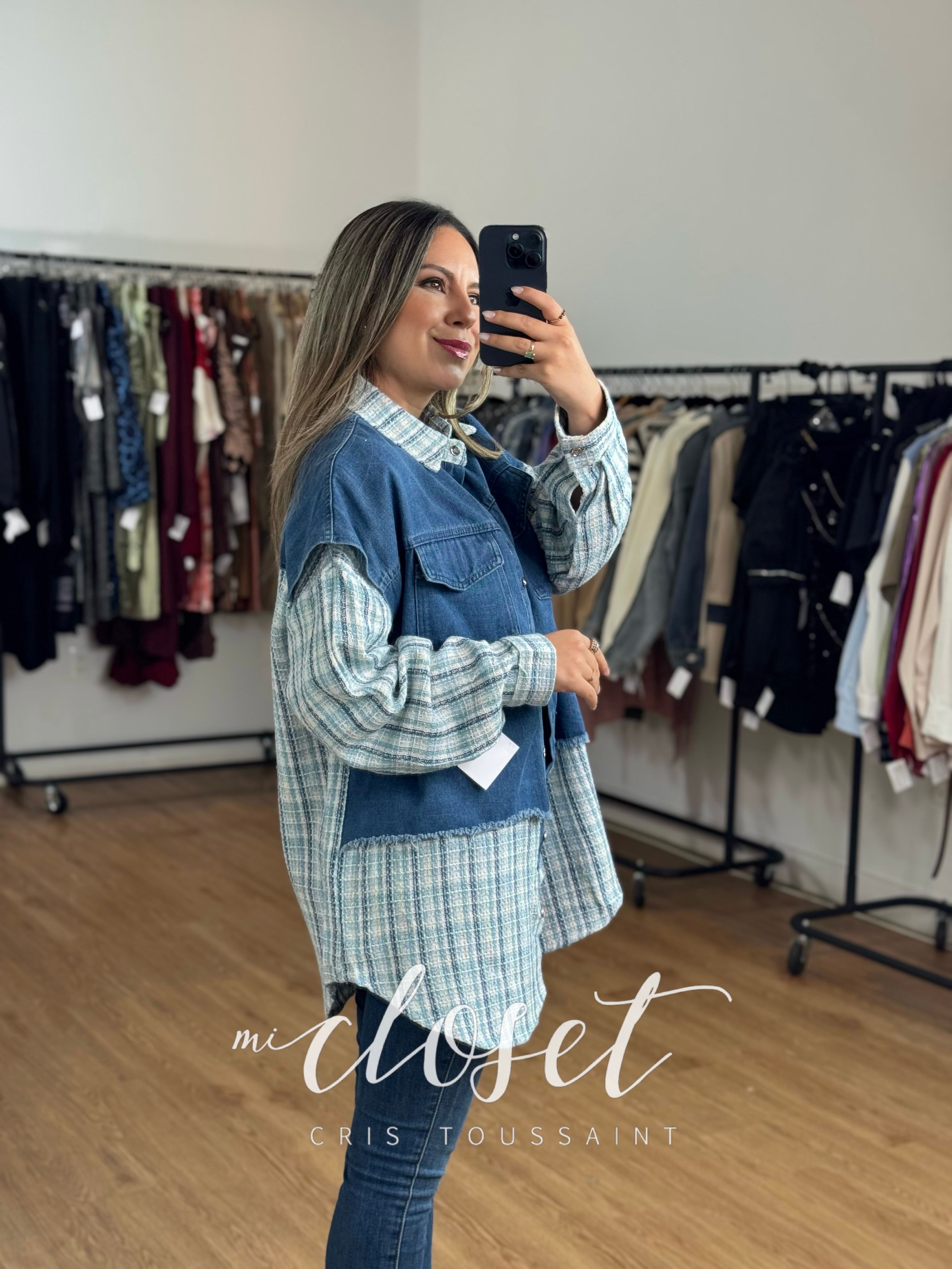CAMISOLA CON CHALECO ADHERIDO DOBLE TEXTURA