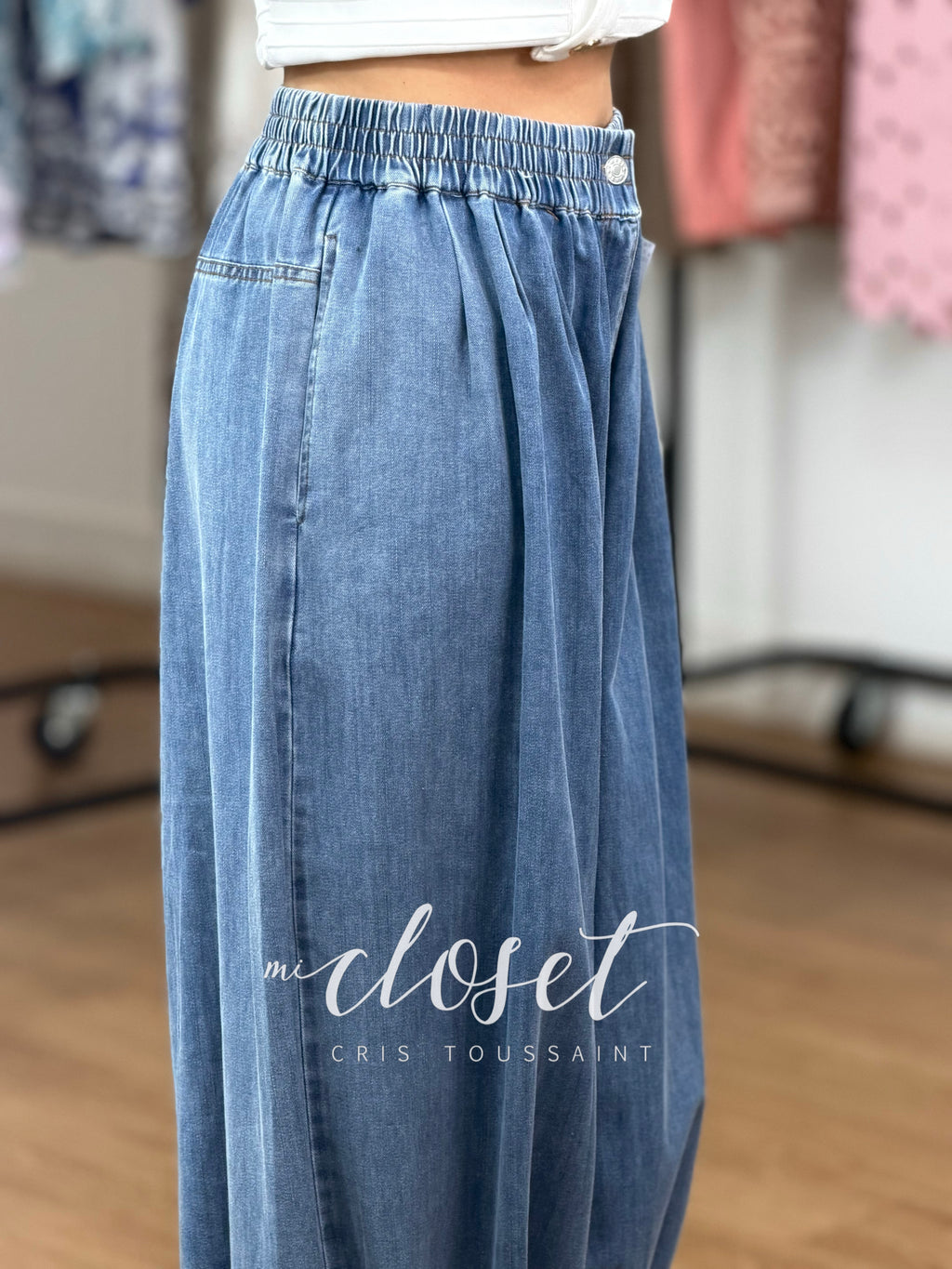 JOGGERS DE MEZCLILLA (SÚPER STRETCH) CON RESORTE EN TOBILLOS