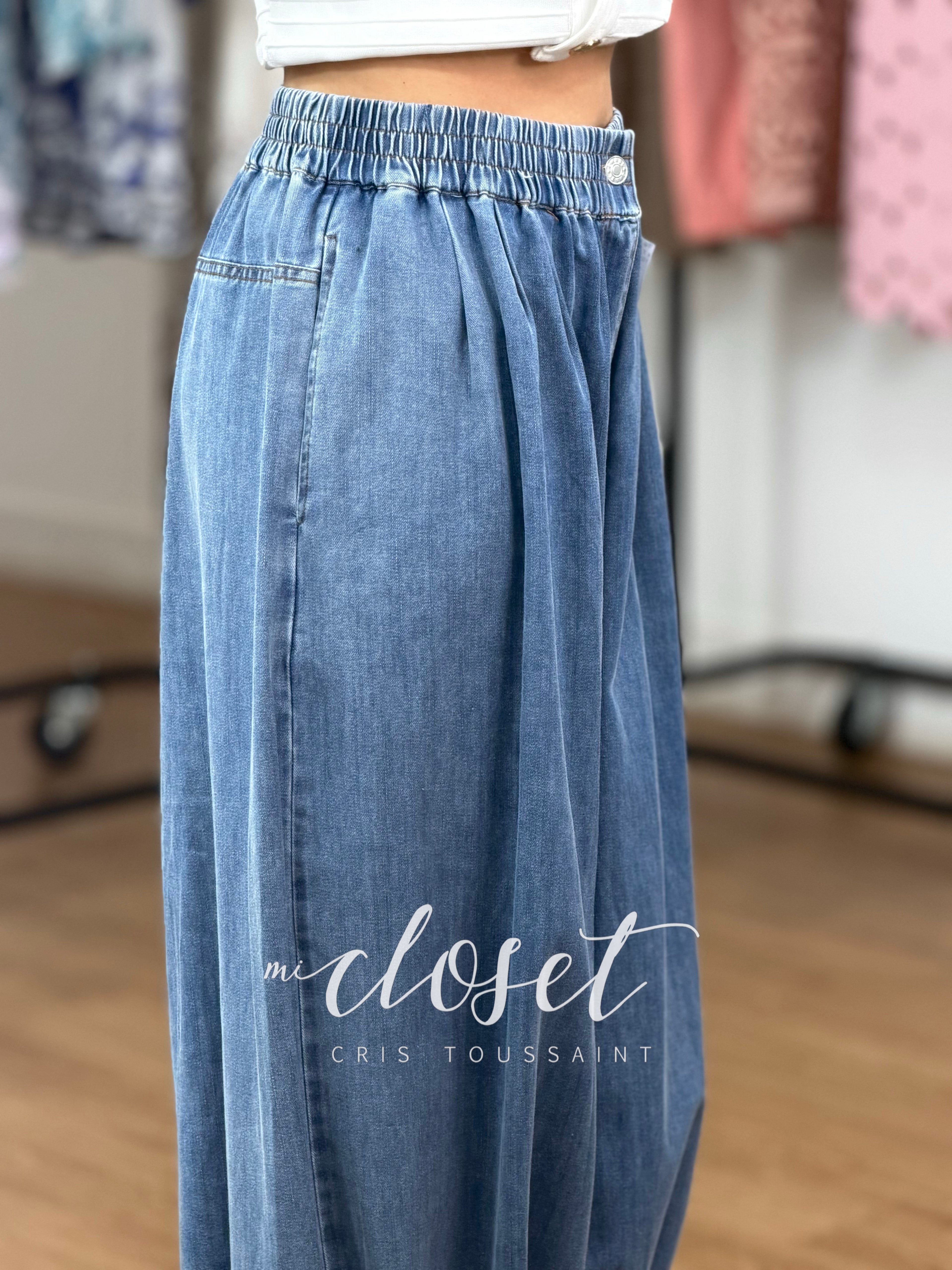 JOGGERS DE MEZCLILLA (SÚPER STRETCH) CON RESORTE EN TOBILLOS