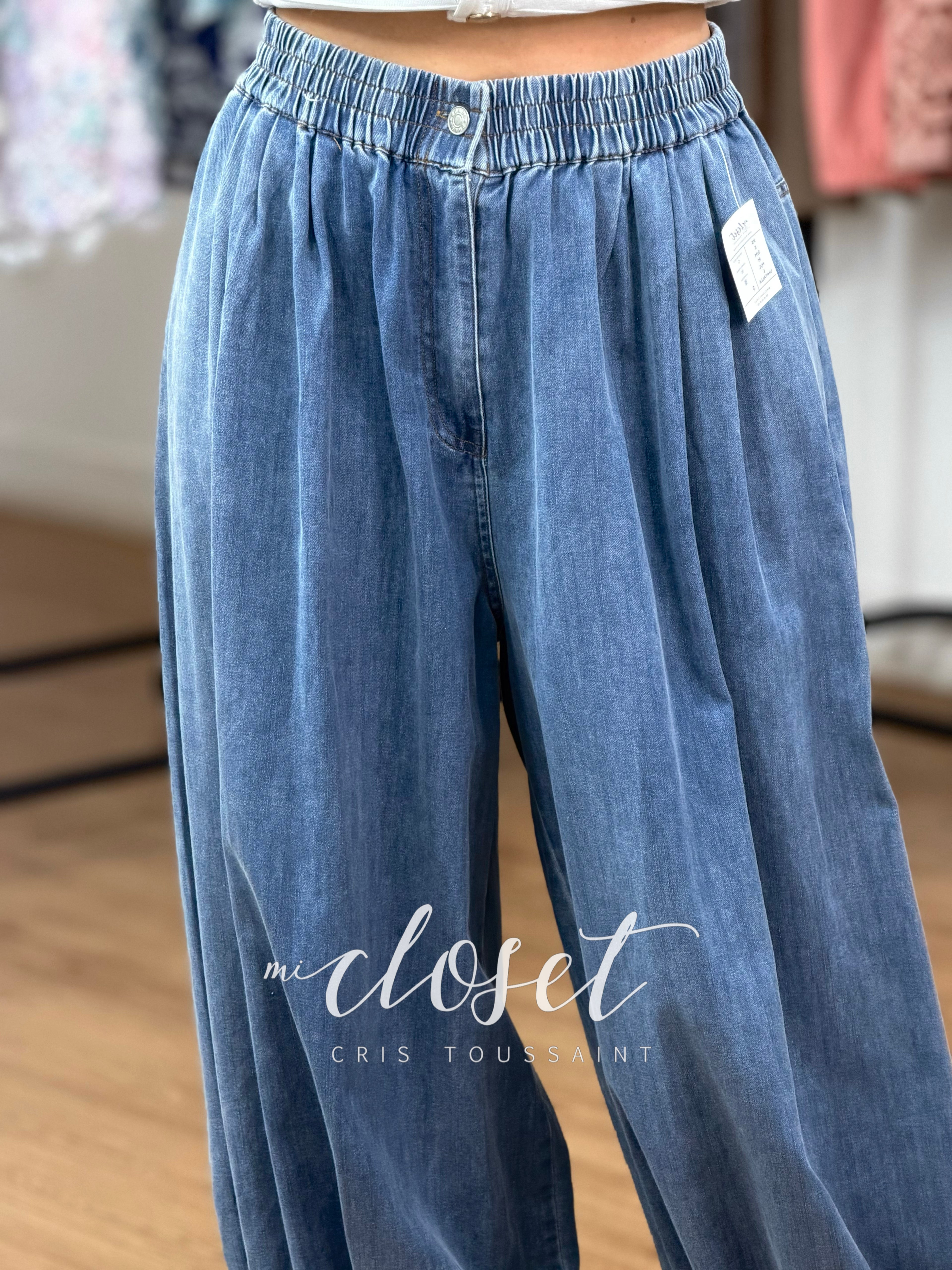 JOGGERS DE MEZCLILLA (SÚPER STRETCH) CON RESORTE EN TOBILLOS
