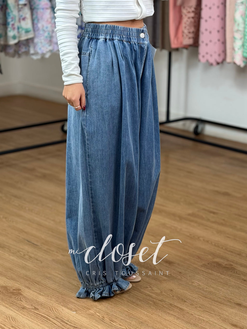 JOGGERS DE MEZCLILLA (SÚPER STRETCH) CON RESORTE EN TOBILLOS