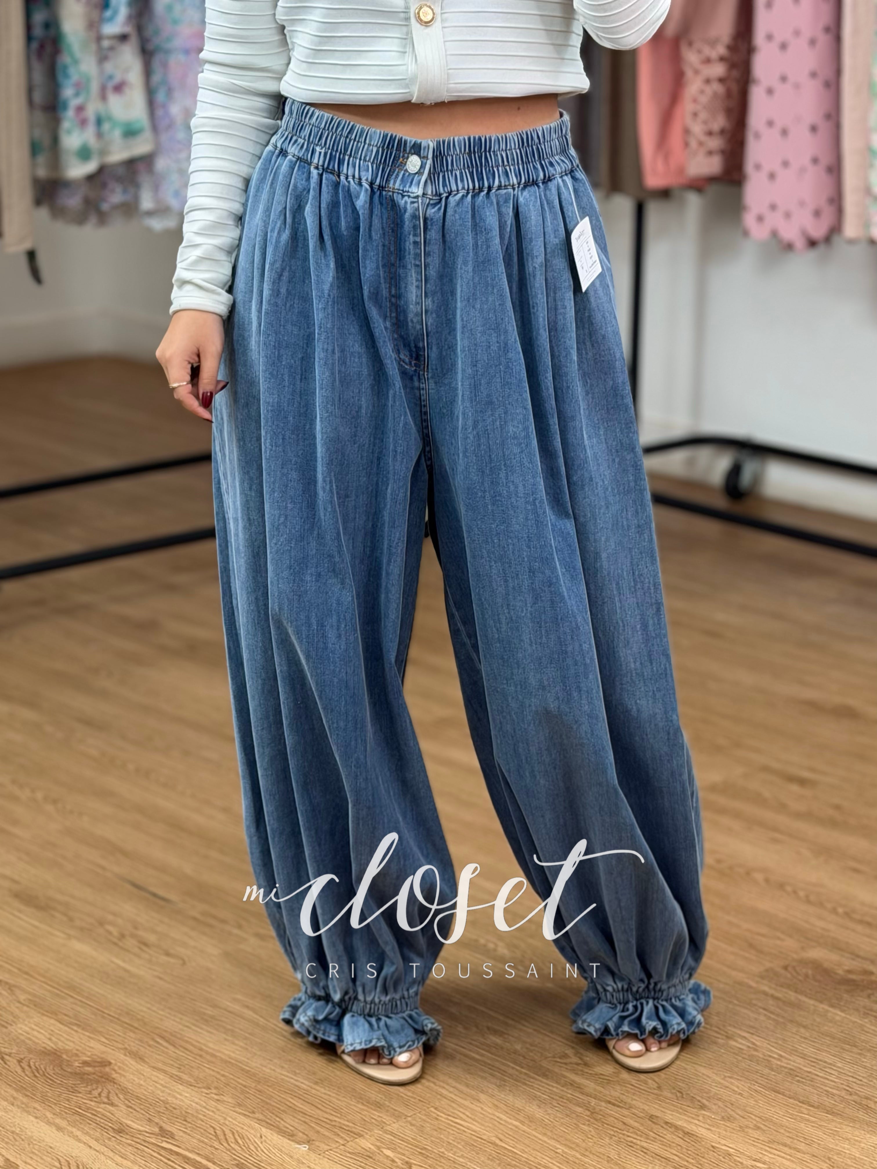 JOGGERS DE MEZCLILLA (SÚPER STRETCH) CON RESORTE EN TOBILLOS