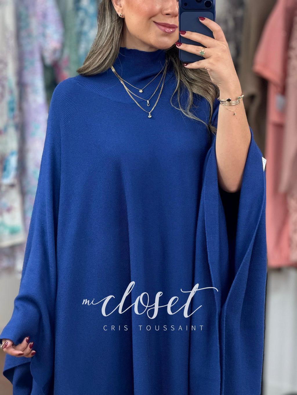 CONJUNTO DE PANTS Y SWEATER TIPO CAPA SÚPER AMPLIO, MANGA MURCIÉLAGO