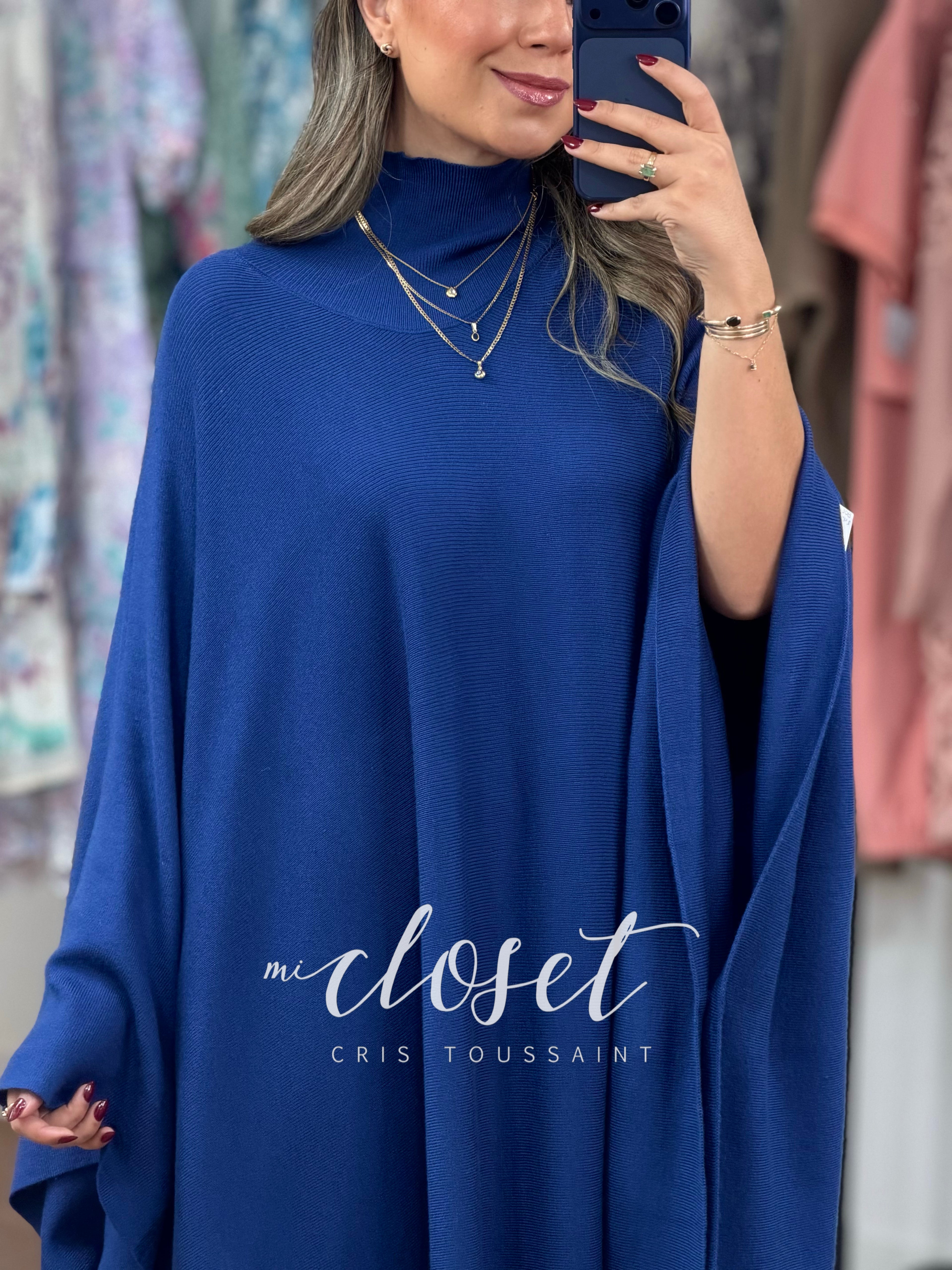 CONJUNTO DE PANTS Y SWEATER TIPO CAPA SÚPER AMPLIO, MANGA MURCIÉLAGO