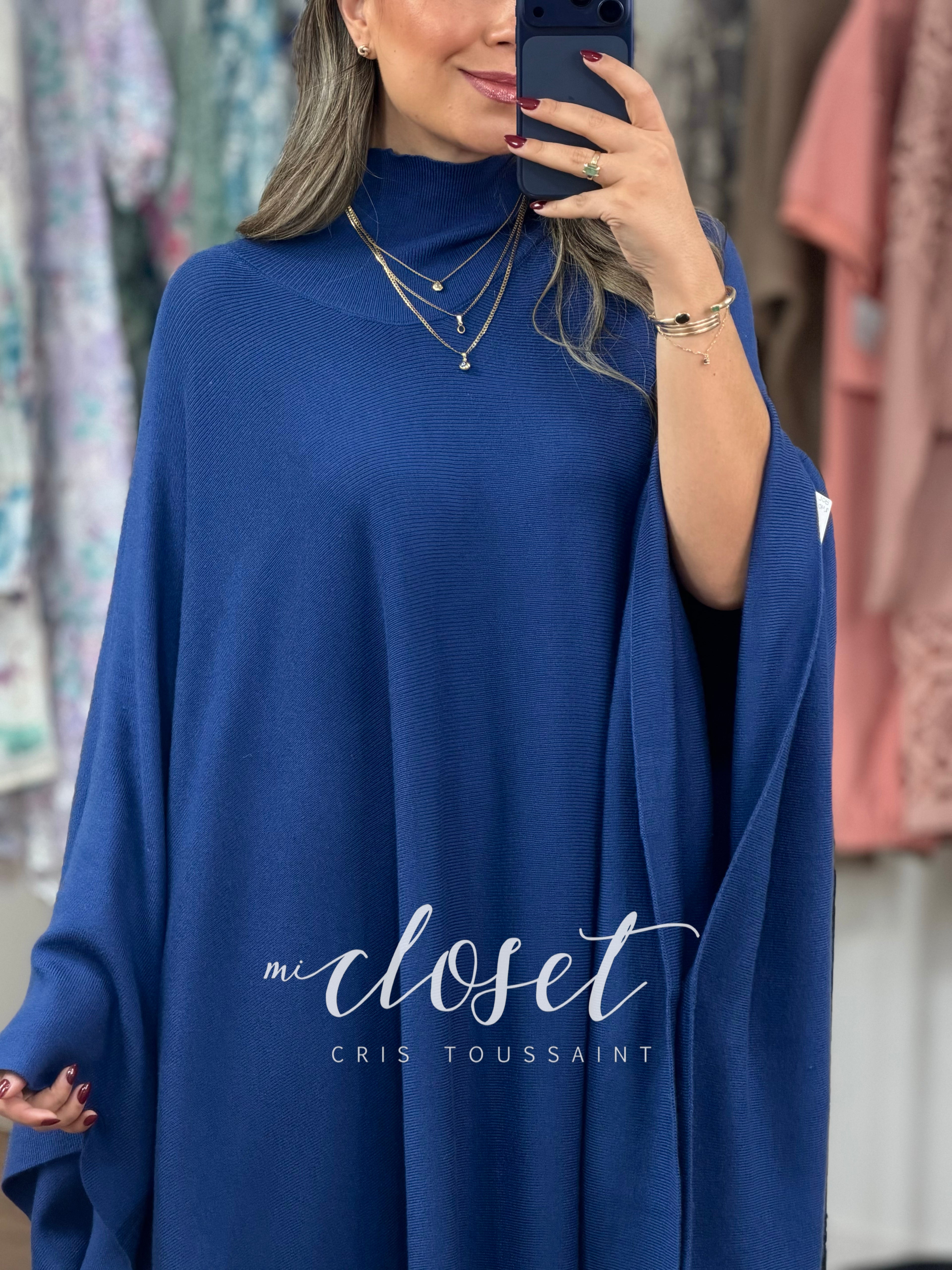 CONJUNTO DE PANTS Y SWEATER TIPO CAPA SÚPER AMPLIO, MANGA MURCIÉLAGO