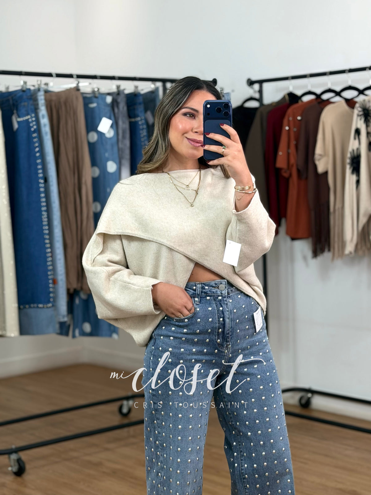 SWEATER CRUZADO, DOBLE VISTA, SÚPER SUAVE, MANGA MURCIÉLAGO
