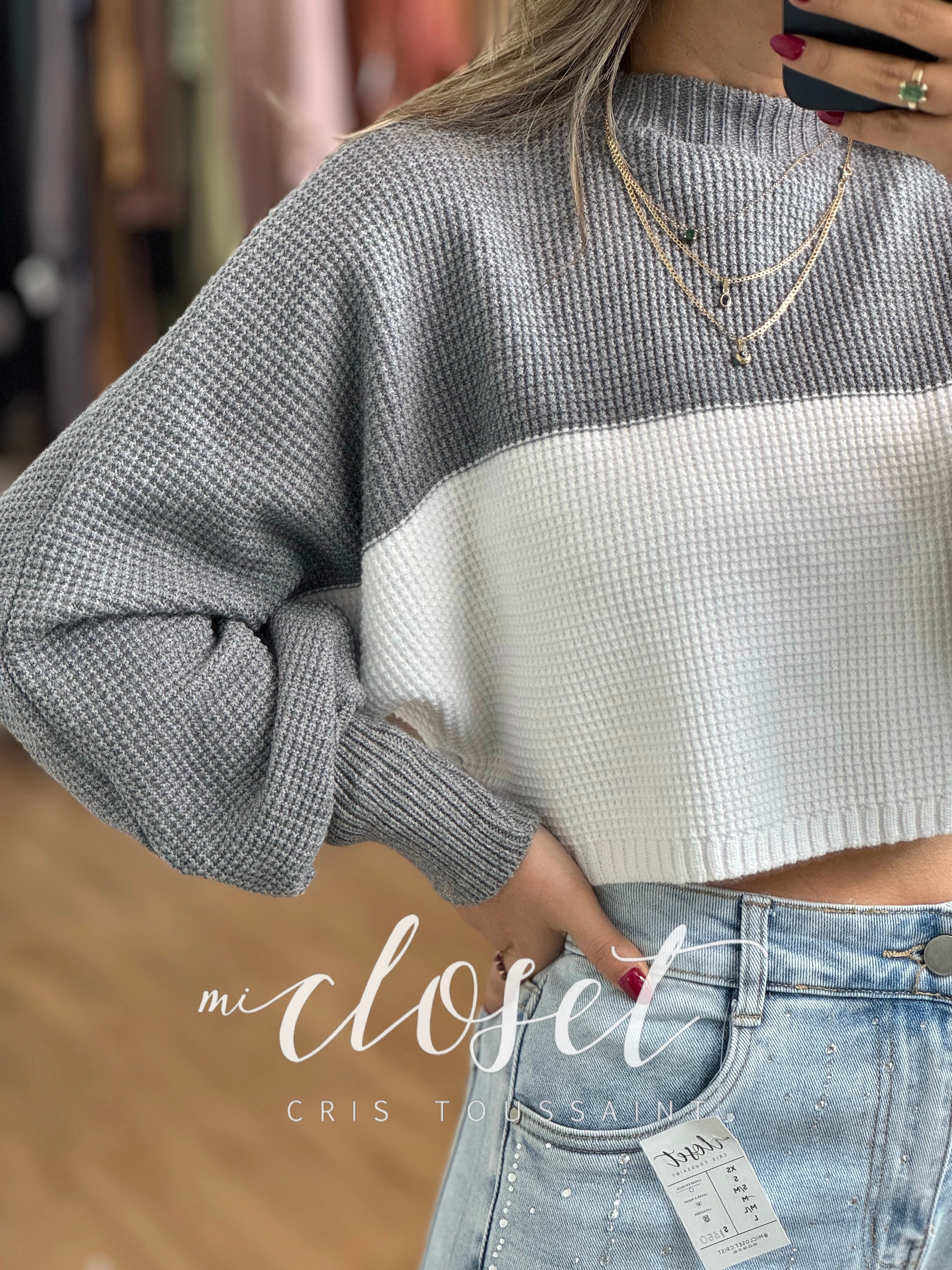 SWEATER CORTO DE PUNTO