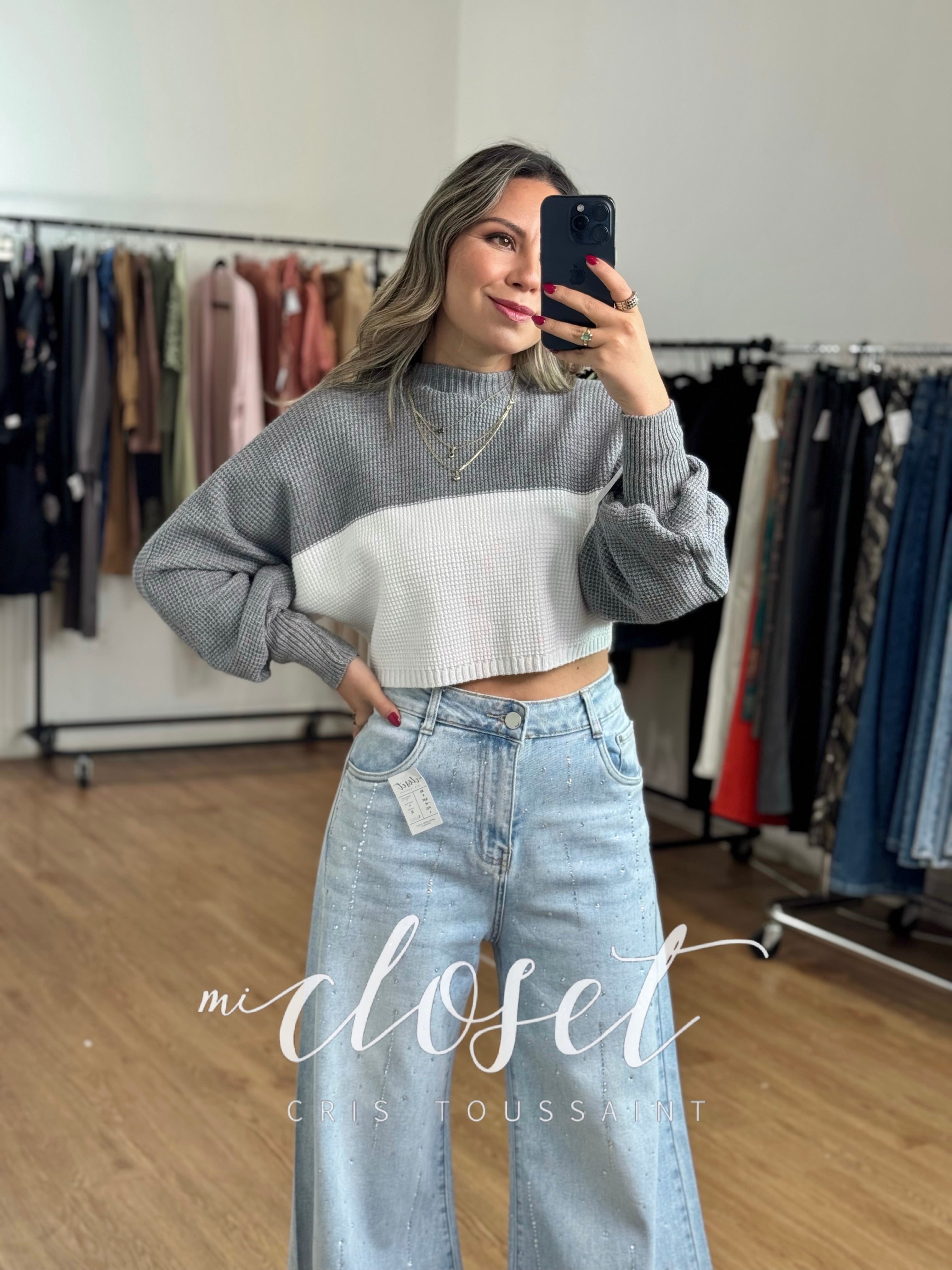 SWEATER CORTO DE PUNTO