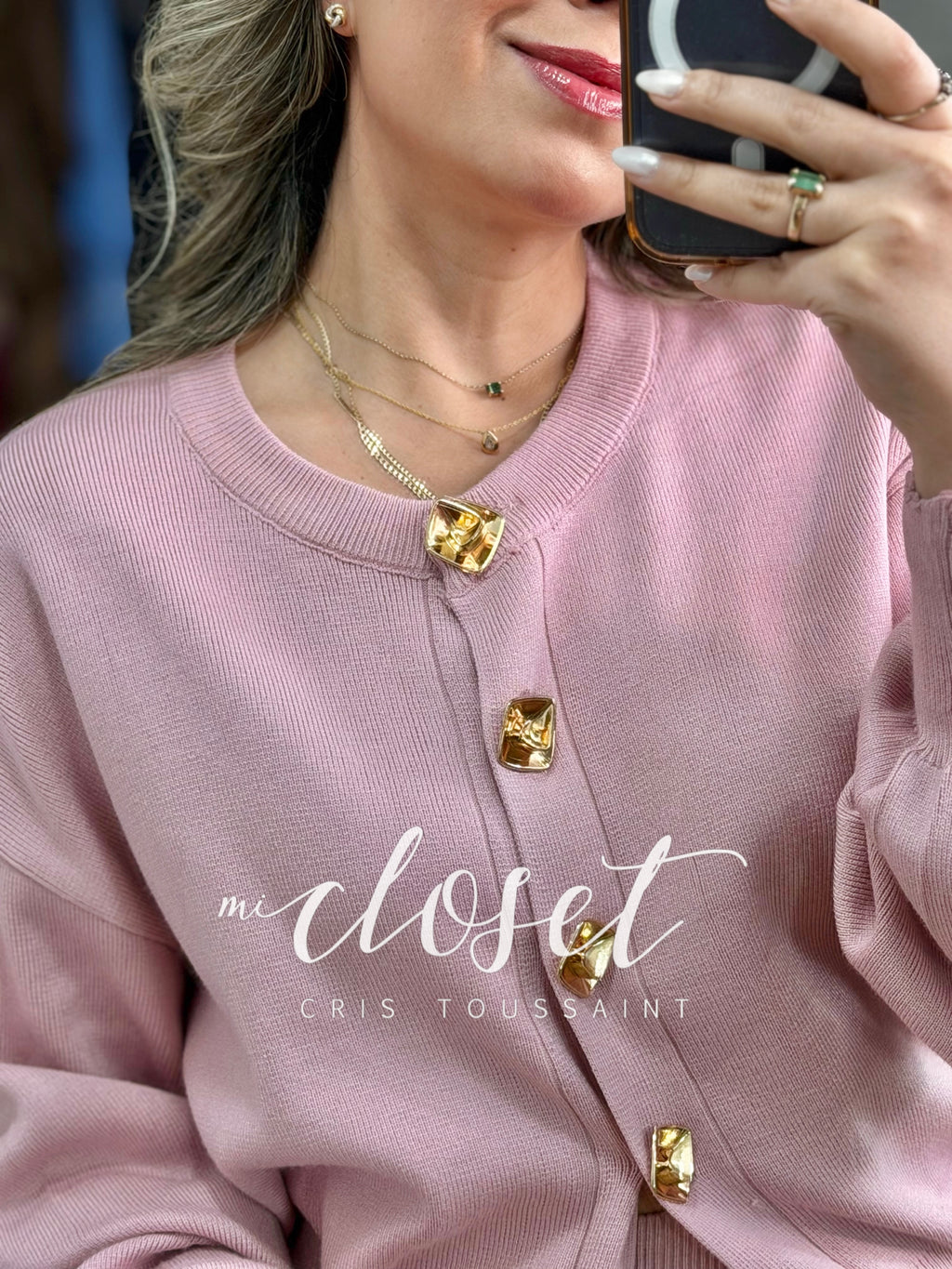 CONJUNTO DE PUNTO, FALDA Y SWEATER; MANGA GLOBO