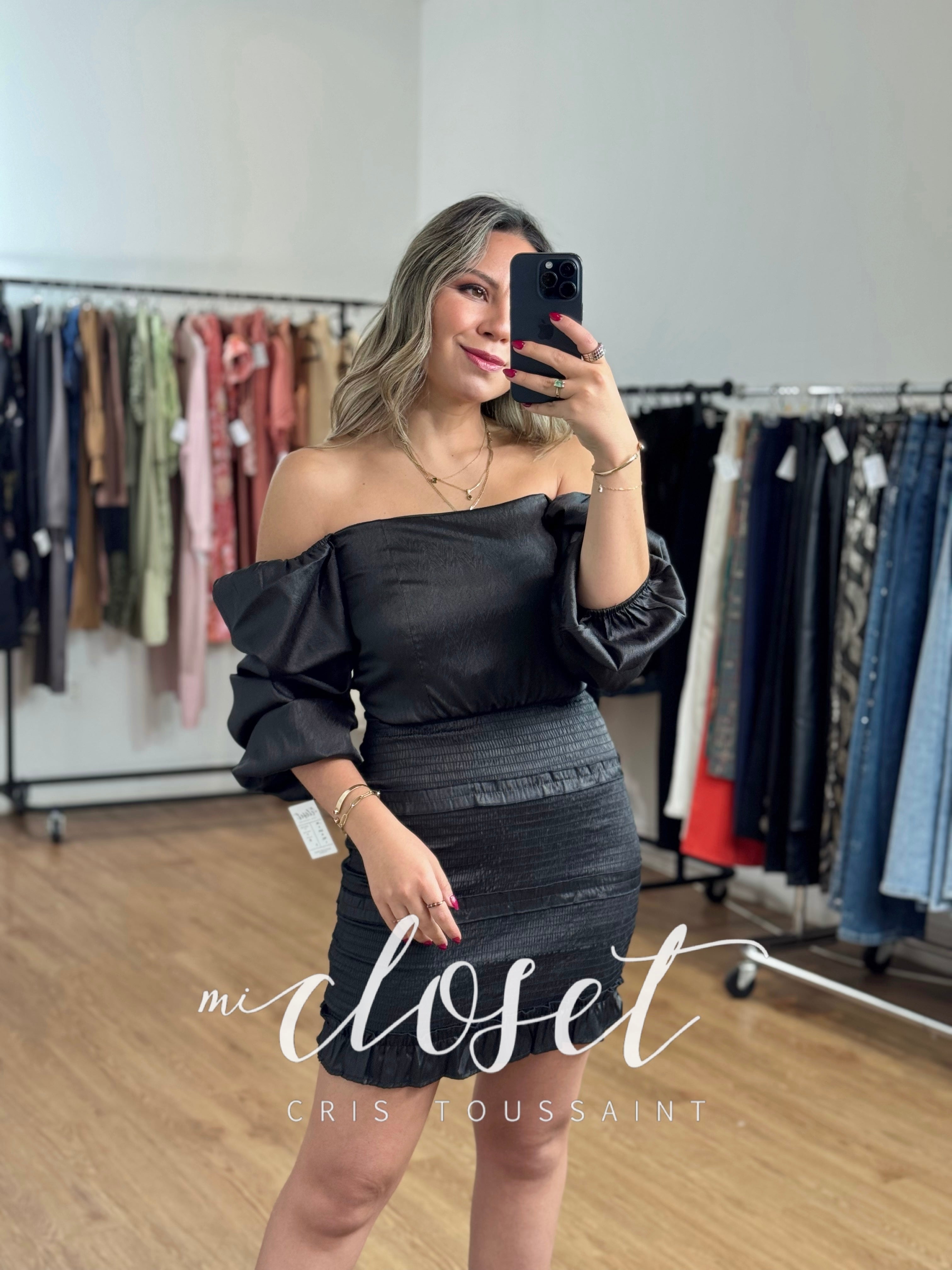 VESTIDO SATINADO CON TEXTURA