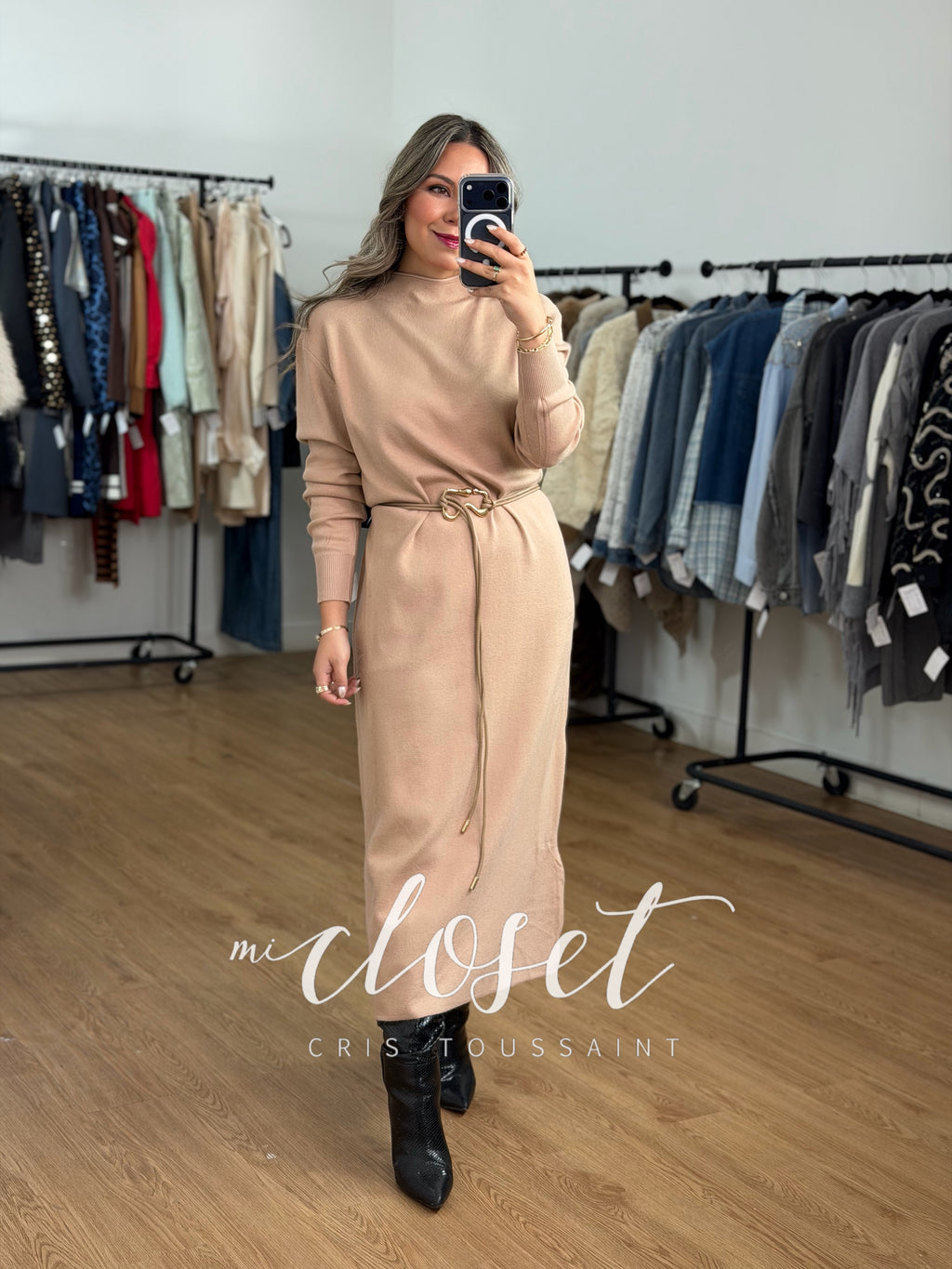 VESTIDO CON CINTURÓN