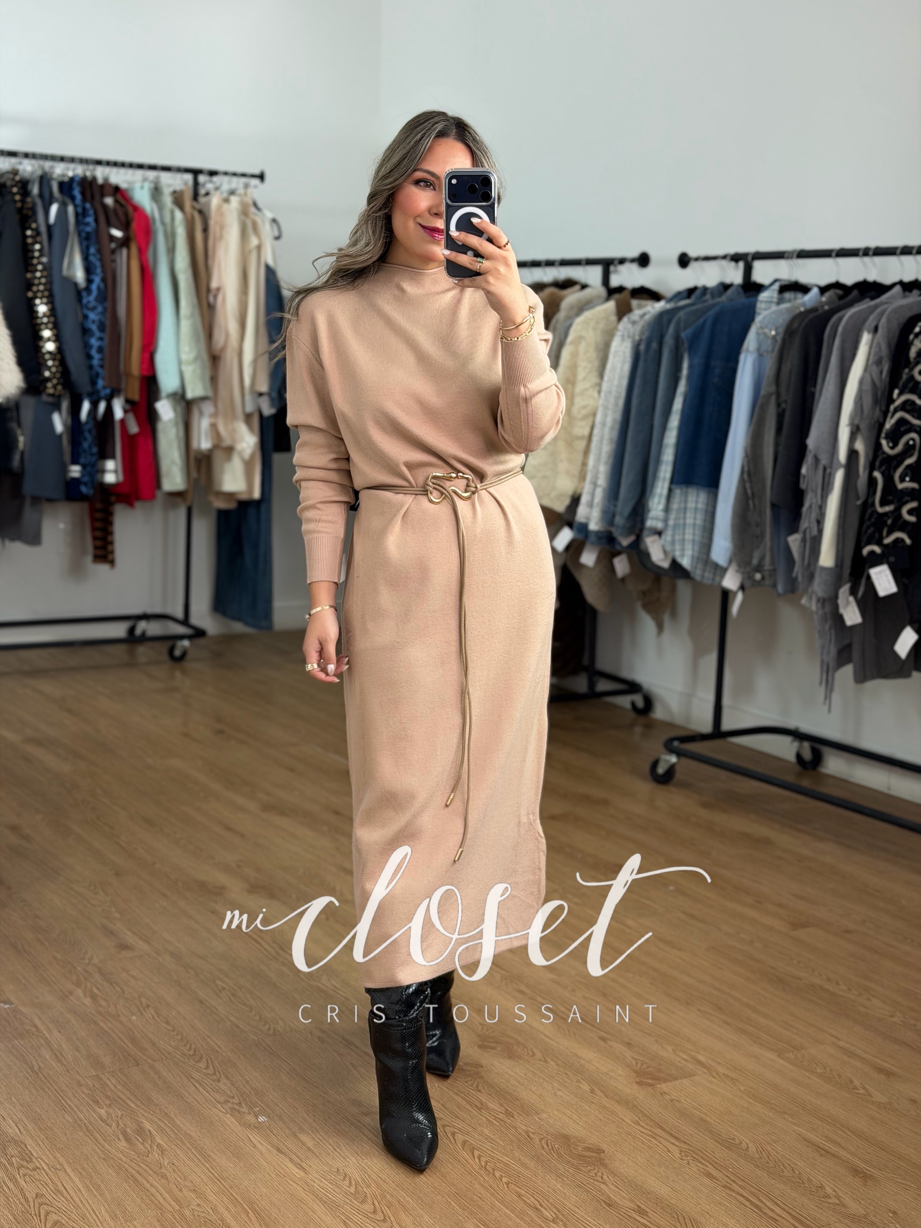 VESTIDO CON CINTURÓN