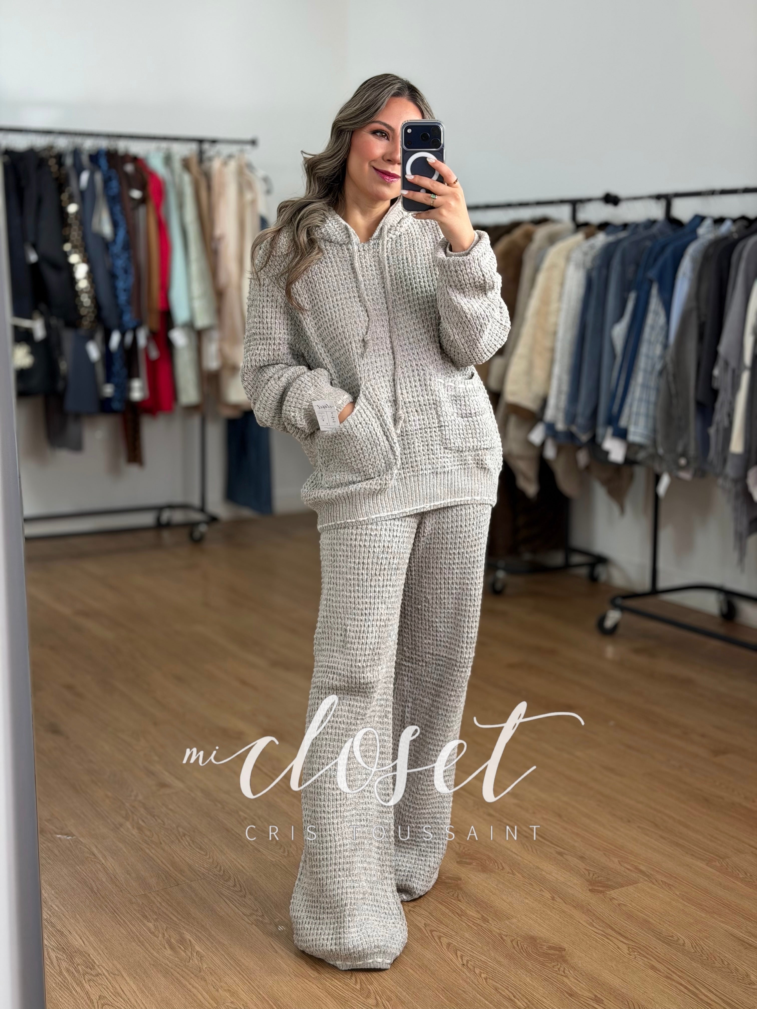 CONJUNTO DE PANTS (HOODIE CON GORRO) SÚPER SUAVE, CALIENTITO