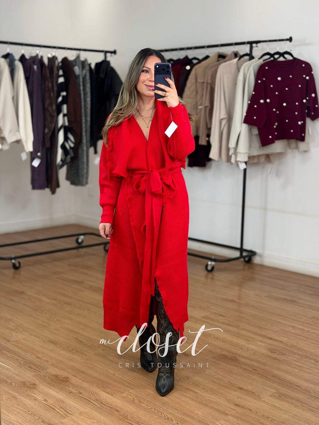 MAXI SWEATER CON CINTA AJUSTABLE, SÚPER SUAVE, CON TEXTURA, GRUESO