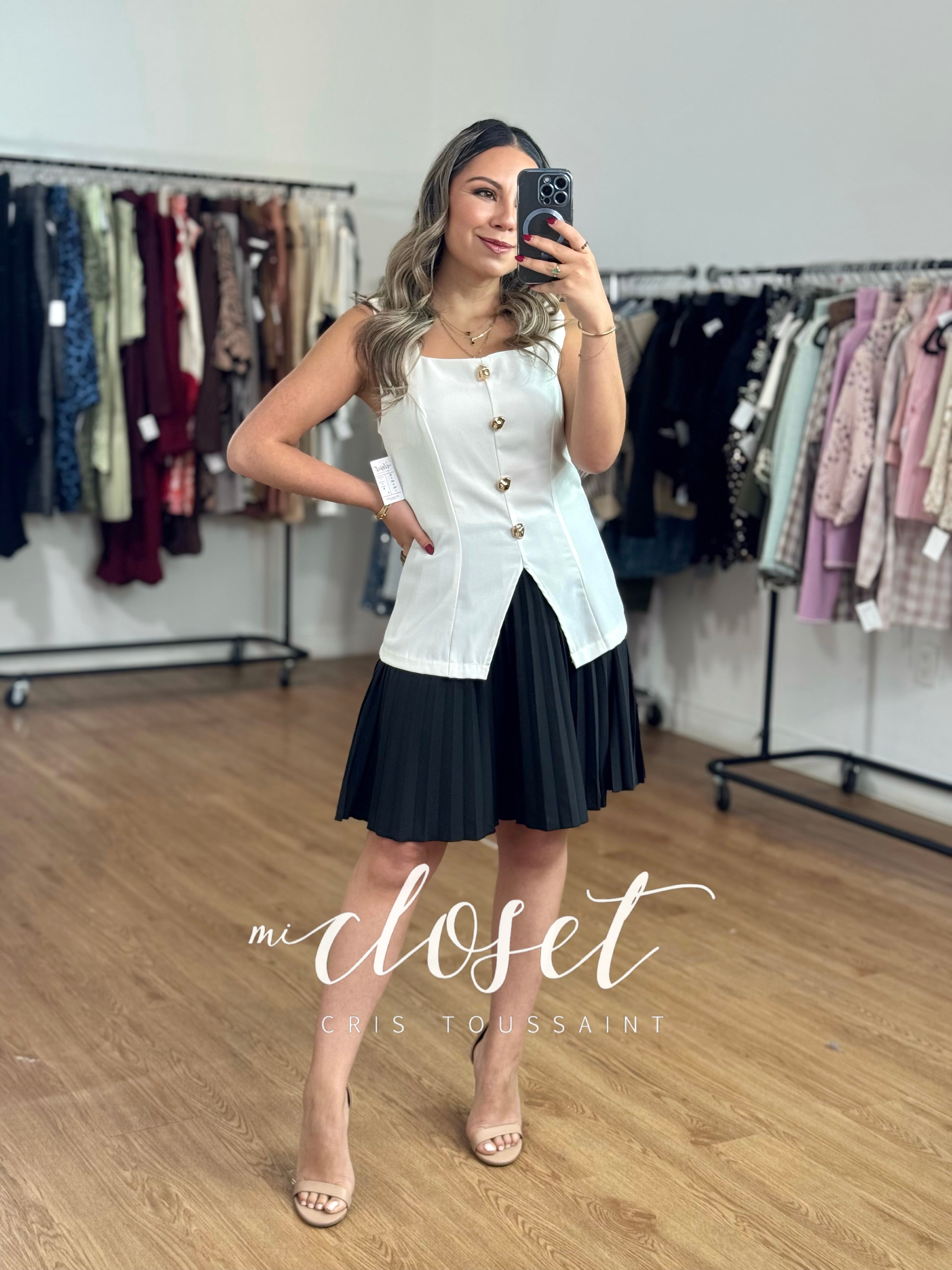 VESTIDO CON CHALECO ADHERIDO