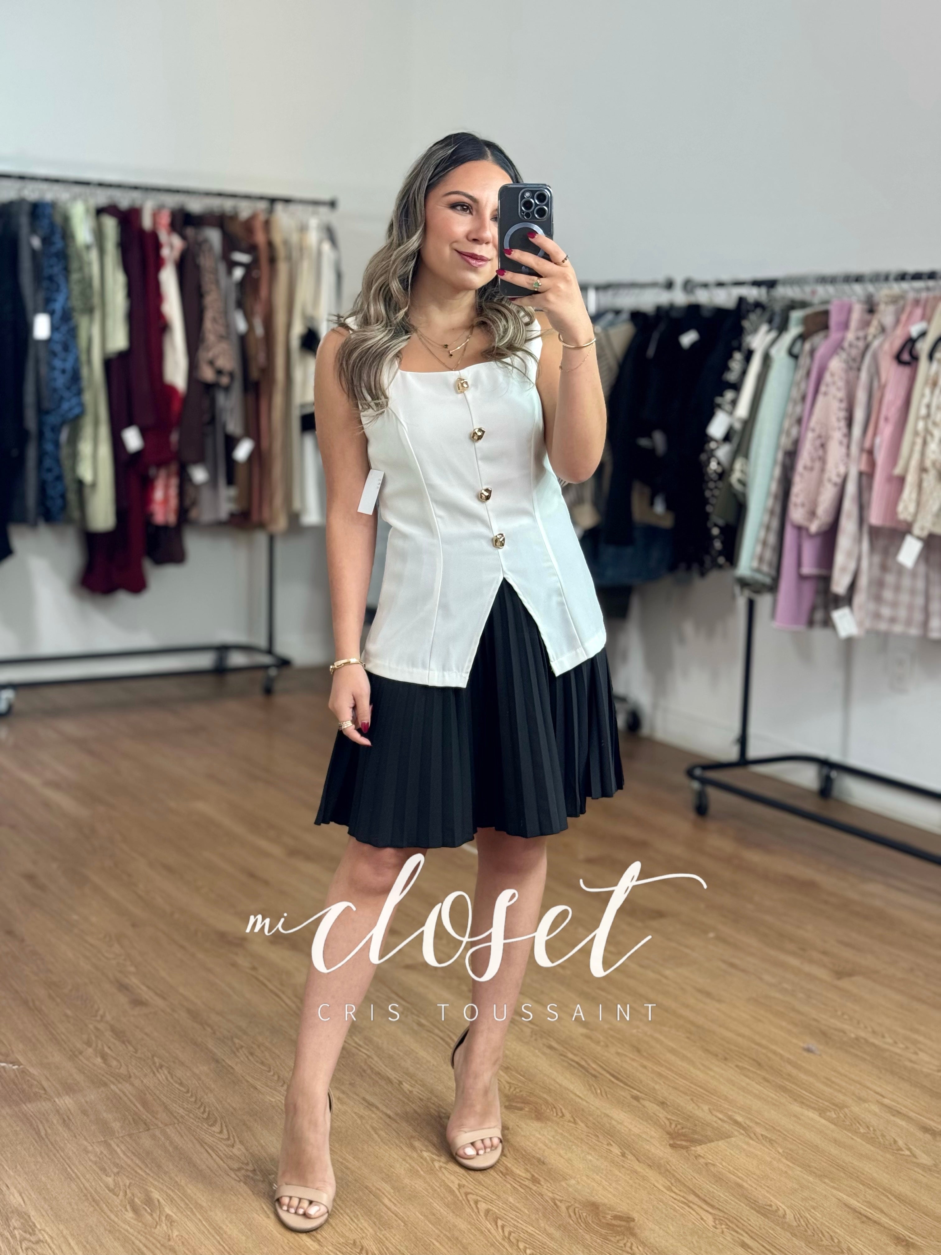 VESTIDO CON CHALECO ADHERIDO