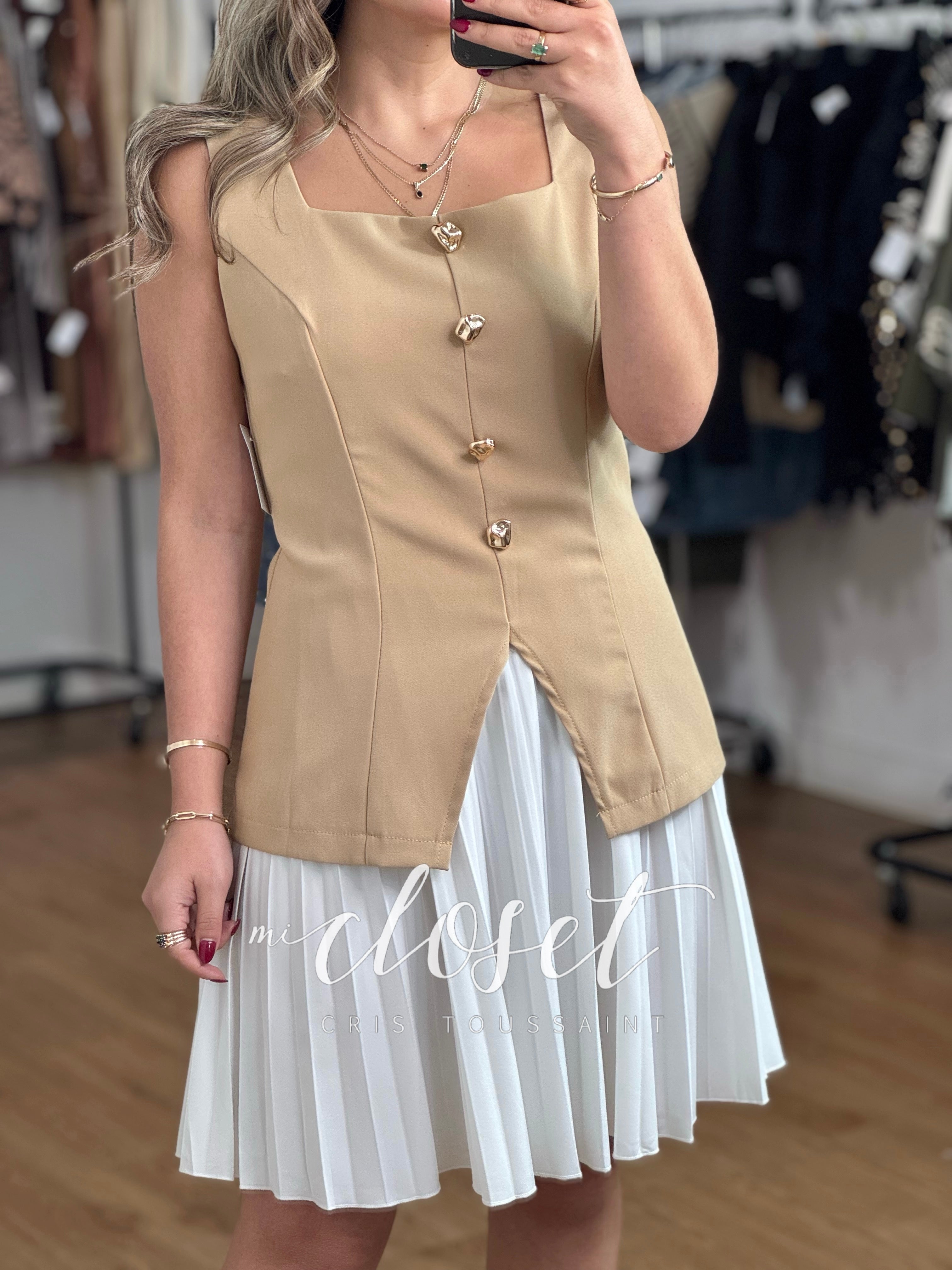 VESTIDO CON CHALECO ADHERIDO