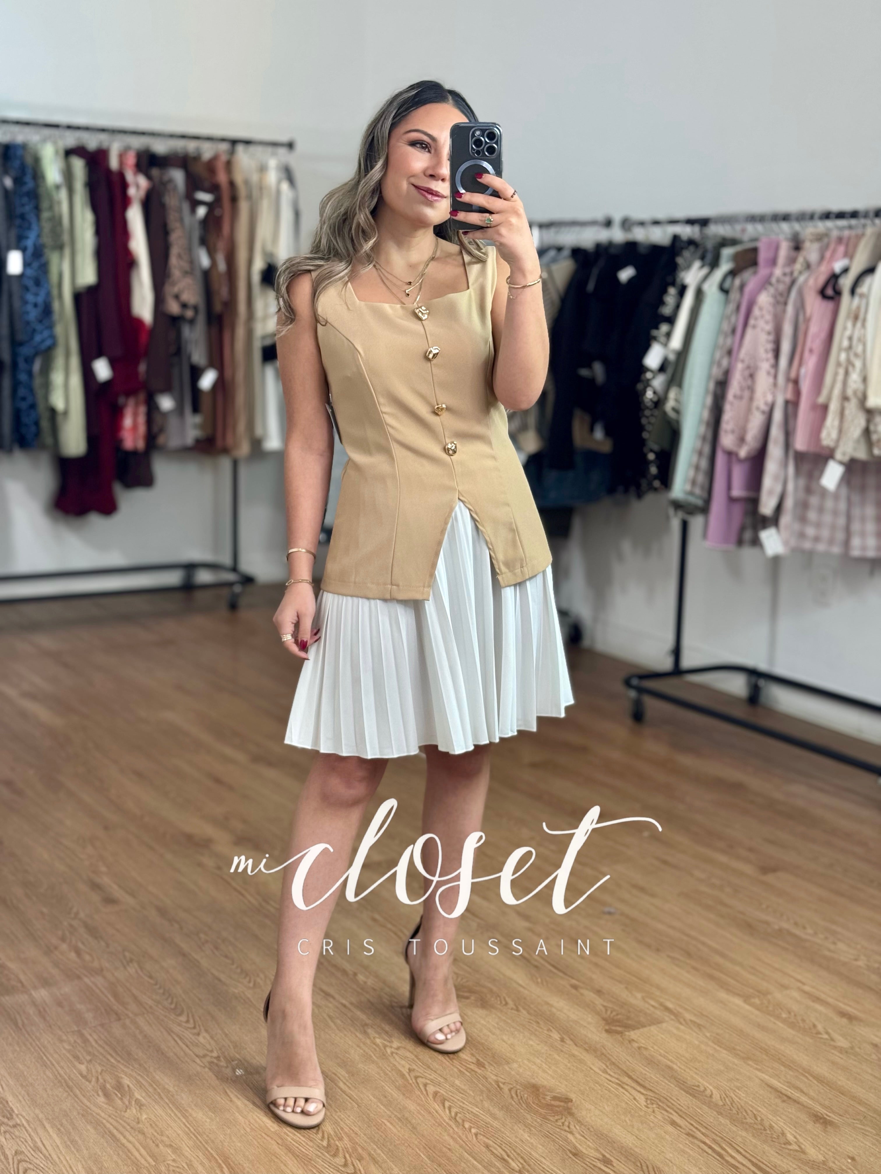 VESTIDO CON CHALECO ADHERIDO