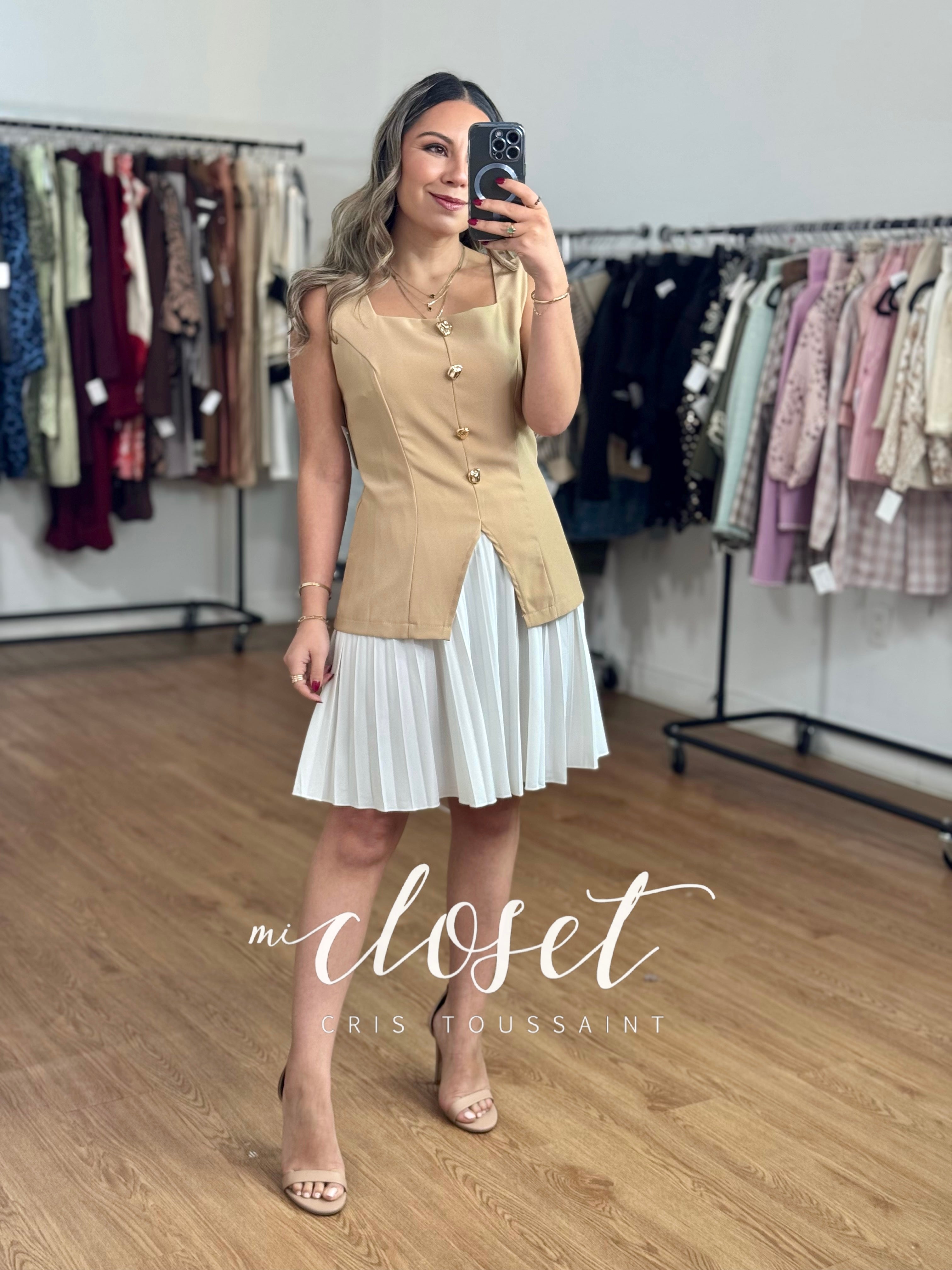 VESTIDO CON CHALECO ADHERIDO